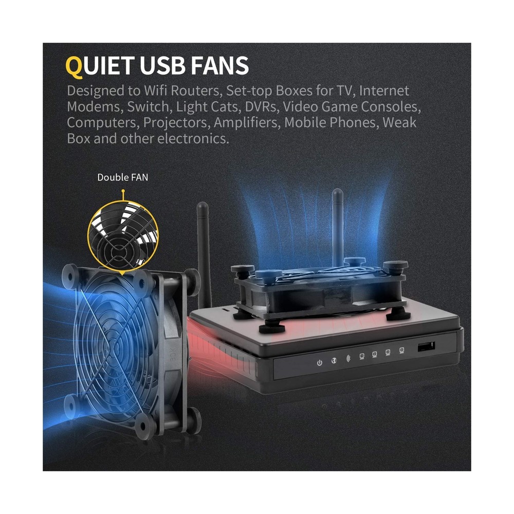 Quiet Dual 120mm 5V USB Computer PC Fan with Speed Controller,for R... Fast Ship