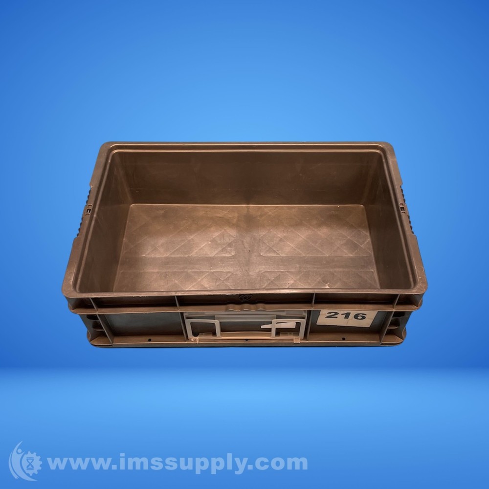 Gray Striaght Wall Stackable Tote Container USIP