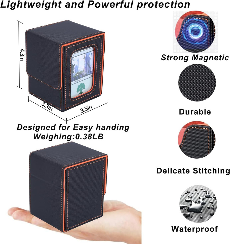 MTG Deck Box for Commander Display,Card Deck Box Fits 100 Double Sleeved Cards,