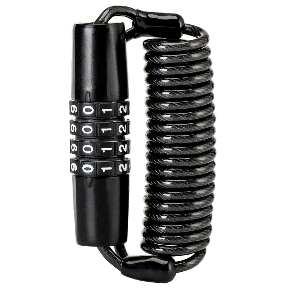 ROCKBROS Motorcycle Helmet Lock - 4 Digit Retractable Cable for Black