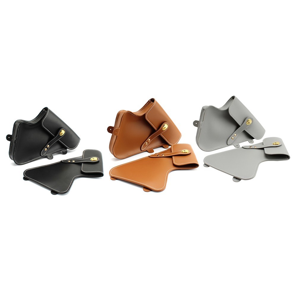 Motorcycle Maintenance Frame Side Tool Bag Retro Leather for BMW RnineT Silver