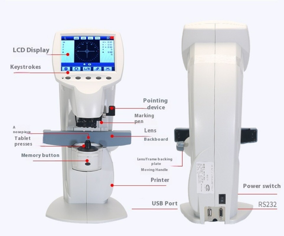 Eyeglasses Optometry Instrument Automatic Focal Meter Examination Instrument