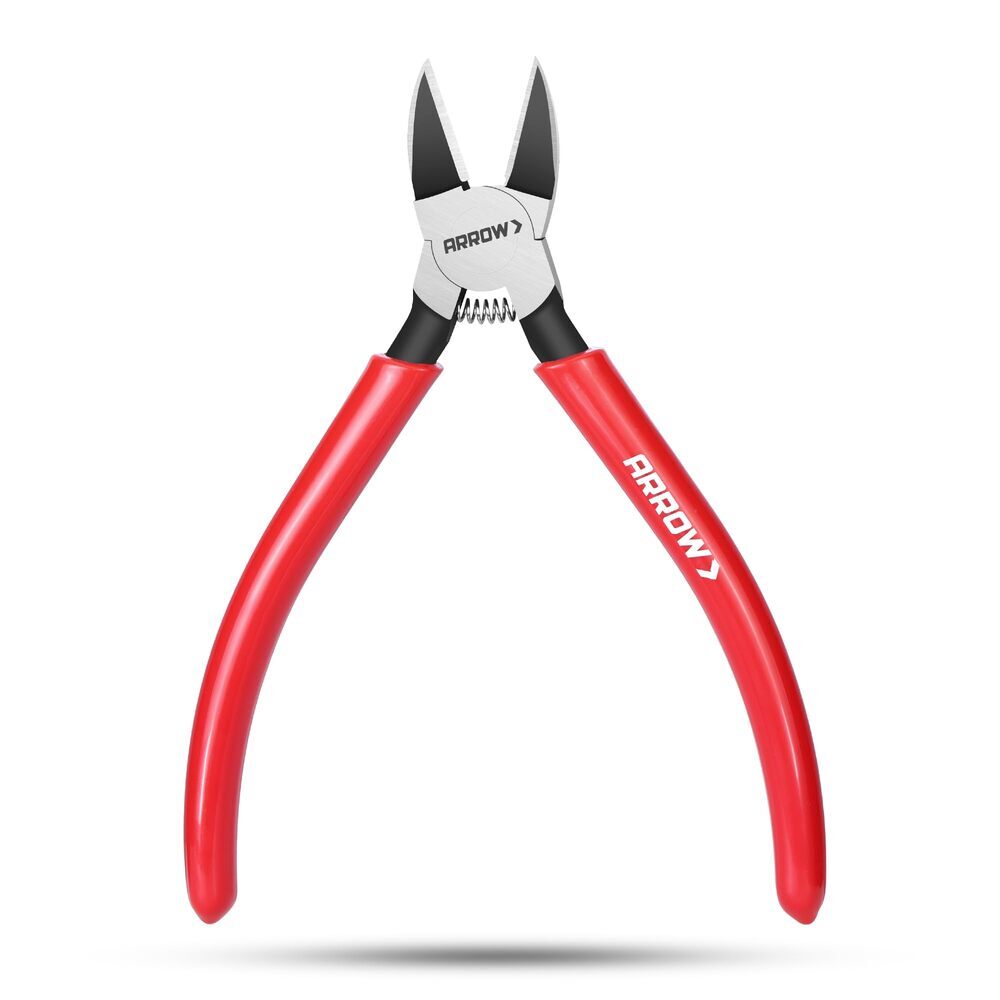 ARROW 6" Precision Wire Cutters Diagonal Flush Cut Plier Spring Load Side Cutter