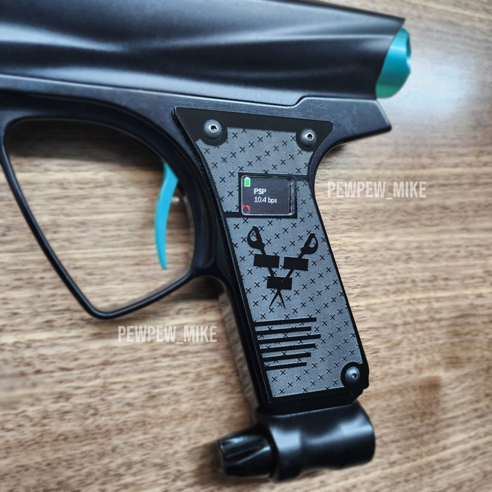 Replacement Vanguard Demon & Creed Black Grip Panels - Paintball
