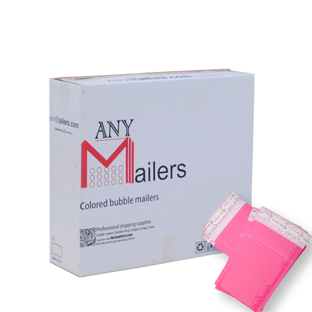 AirnDefense 2000 #000 4X8" Pink Poly Bubble Mailers Shipping Padded Envelope