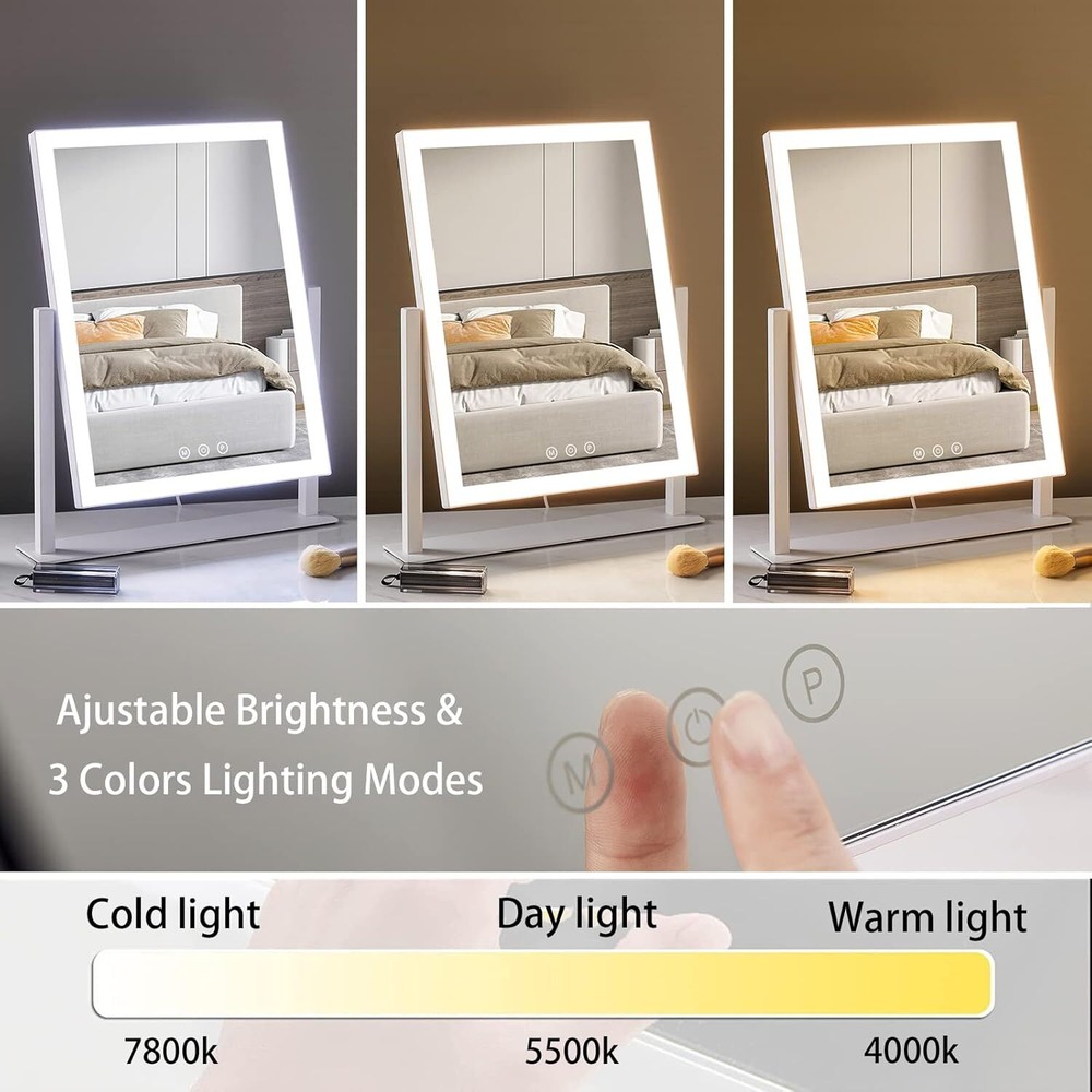 Lighted Makeup Mirror,Hollywood Makeup Mirror with Lights,3 Color Light Patterns