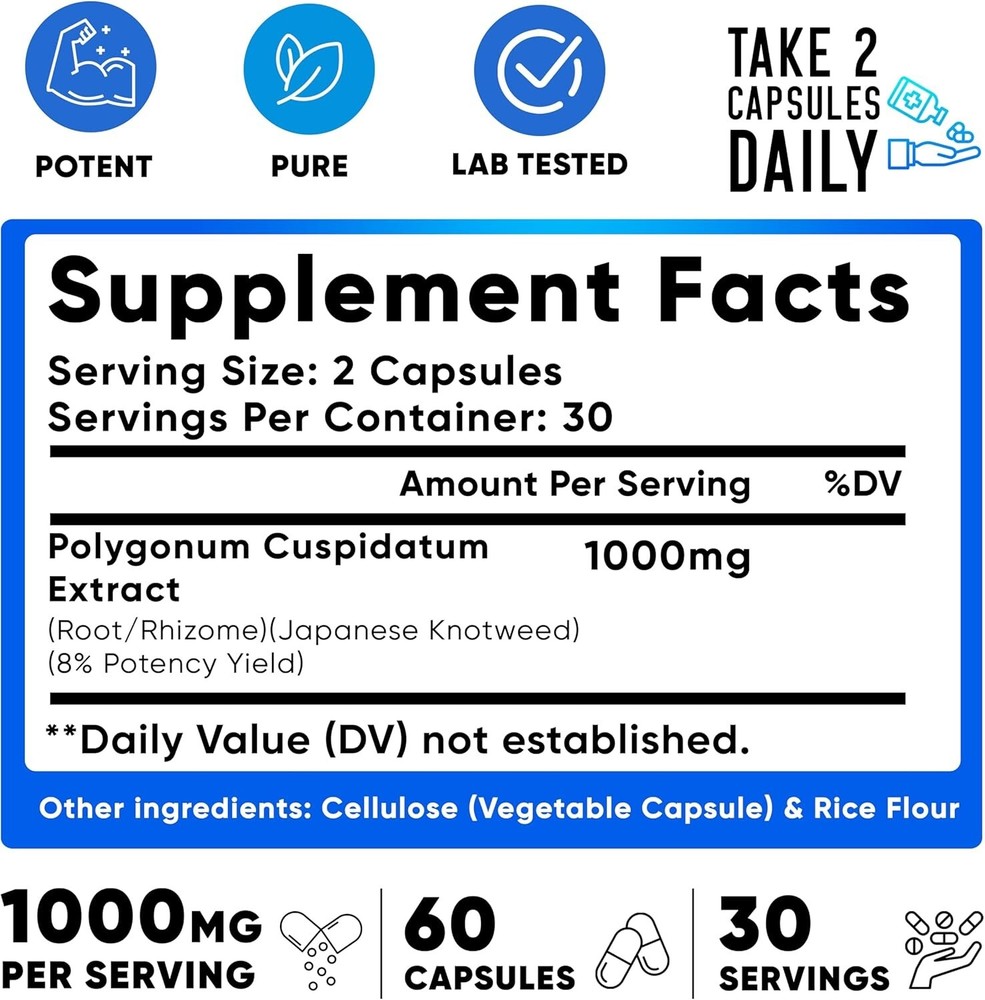 Resveratrol 1000mg 60 Count