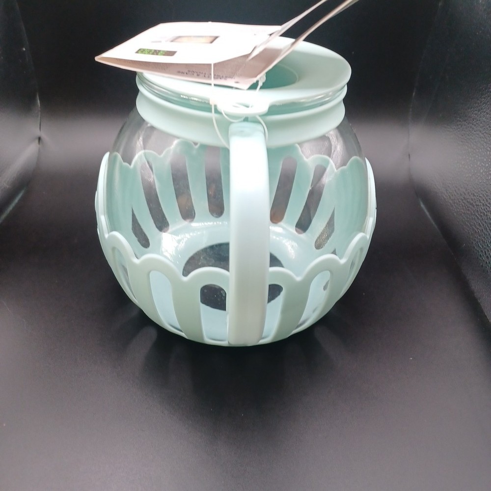 Ecolution Micro-Pop Microwave Glass Popcorn Popper Mint Green Lid Bowl