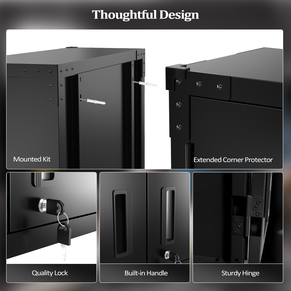 Heavy-duty Metal Wall Mount Cabinet with Locking Doors and Adjustable Shelf