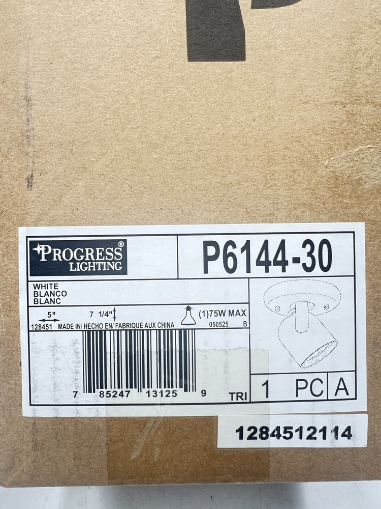 PROGRESS LIGHTING P6144-30 1-Light Round Back Ceiling Mount Directional White