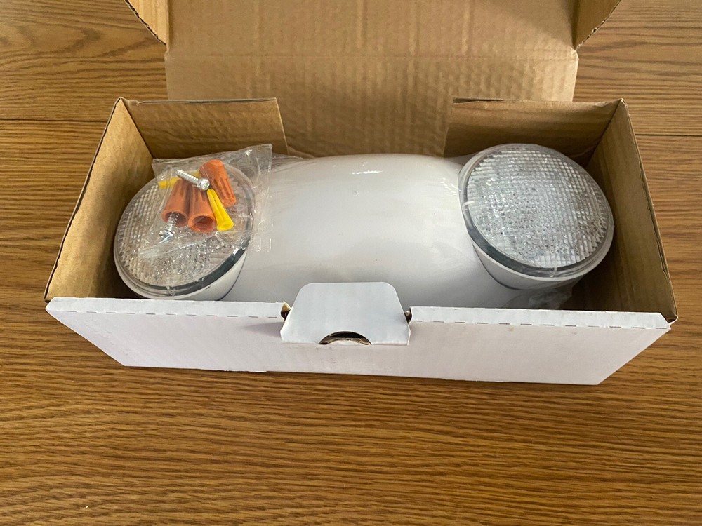 LED Emergency Exit Light Adjustable Dual Head Lamp with Battery Backup UL