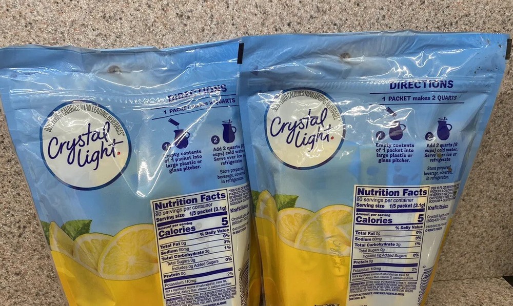 Crystal Light Lemonade Drink Mix 16 Packets- Makes 32 Quarts - (2 PACK)