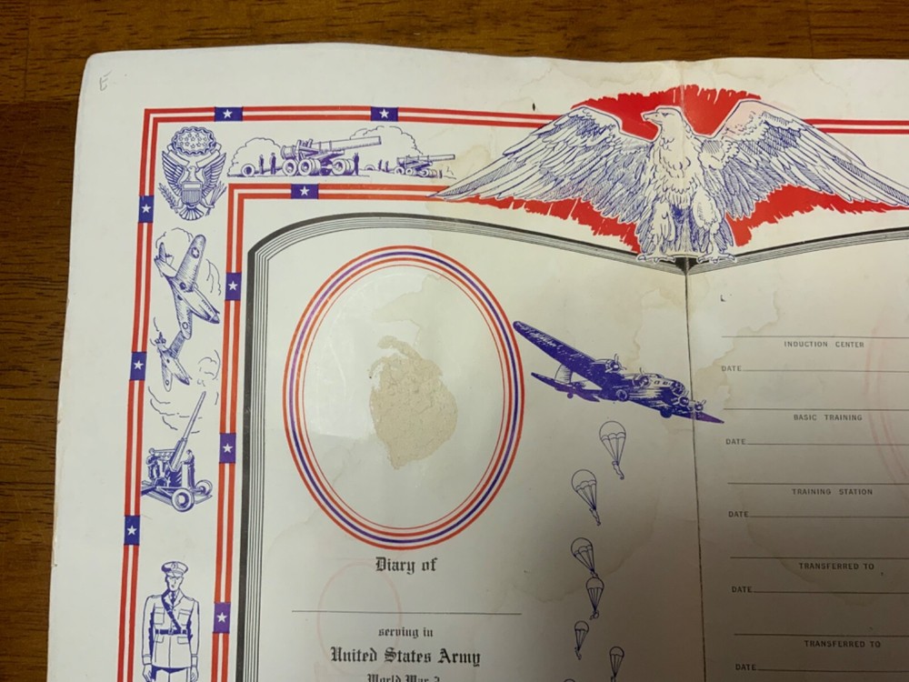 WWII 1942 My Diary Remember Pearl Harbor Certificate