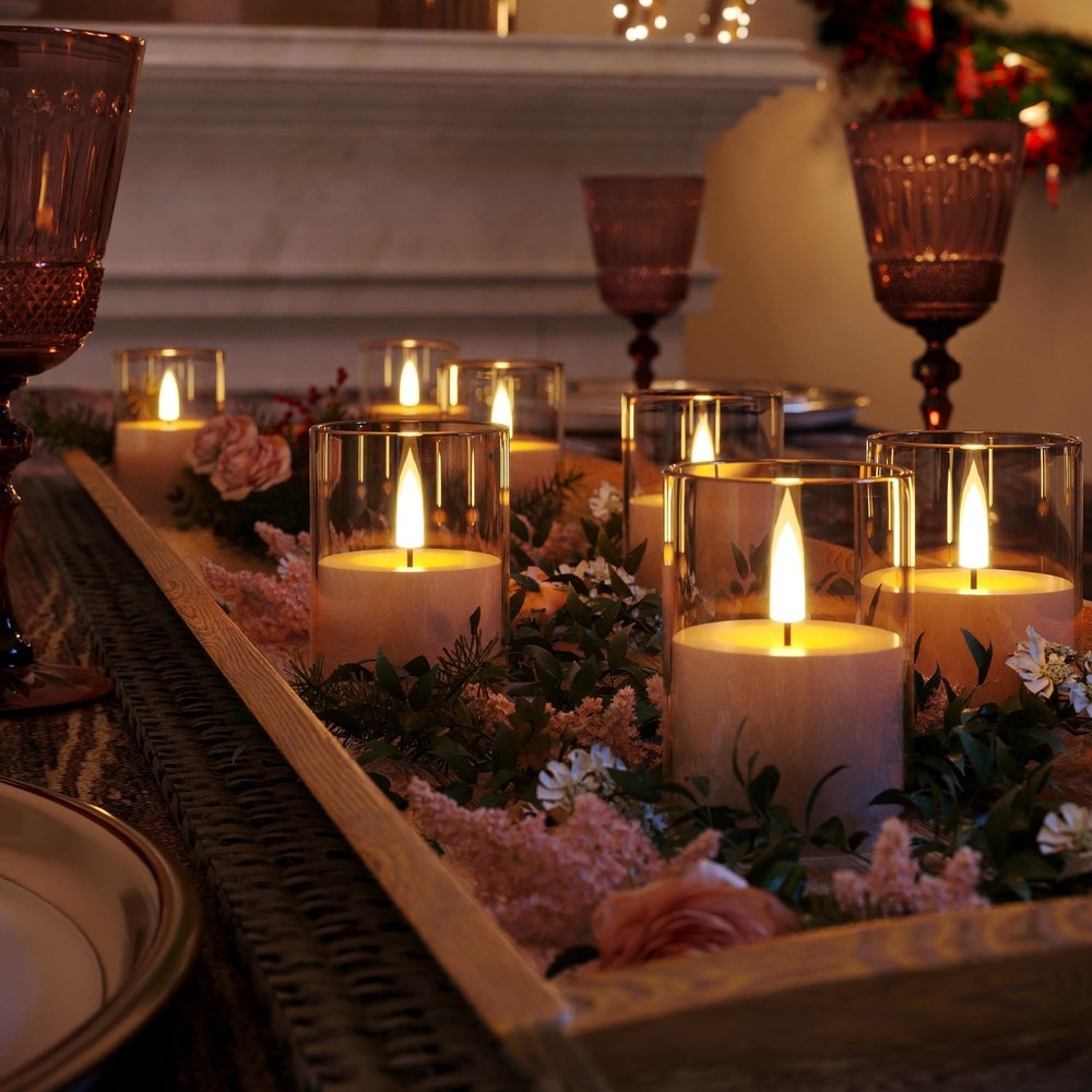 12Pack Flickering Flameless LED Candles with Timer, Battery Powered - Small P...