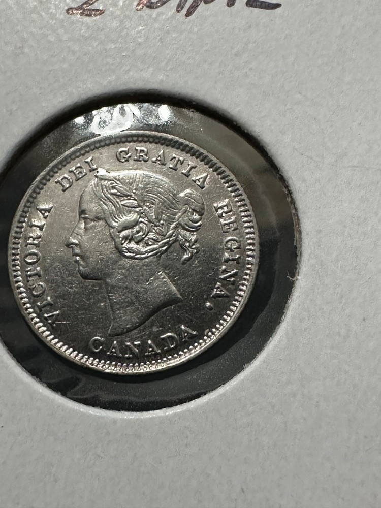 1890H Canada 5 Cents Nice AU