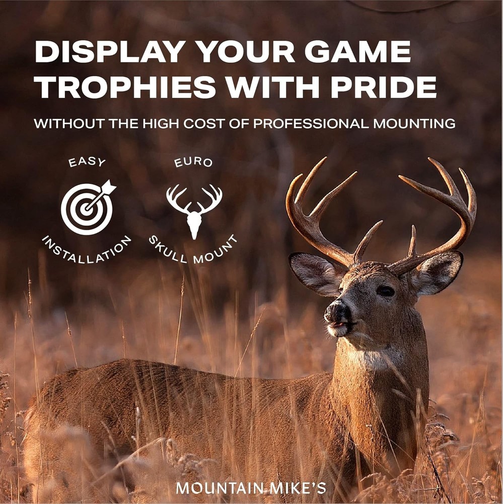 Professional Look Deer & Antelope Skull Mounts with Easy Install Kit - 2 Pack