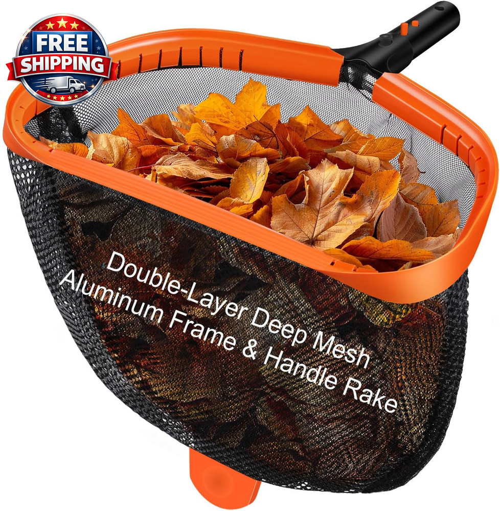 17.5" Pool Skimmer Net with Durable Aluminum Frame & Double-Layer Netting