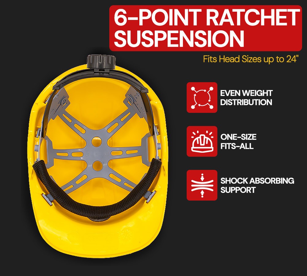 (2 Pack) Safety Helmet - Yellow (Type 1 ABS Material)
