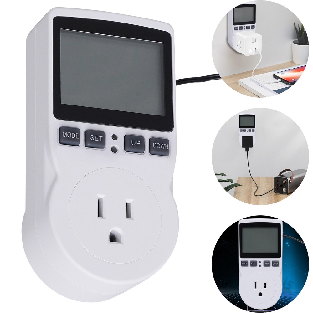ABS Digital Thermostat Plug Outlet Temperature Controller Heater Cooler Switch