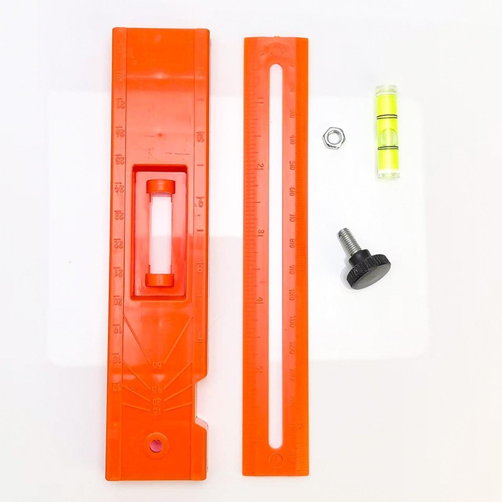 Woodworking Measuring Ruler with Bubble Level Rotatable