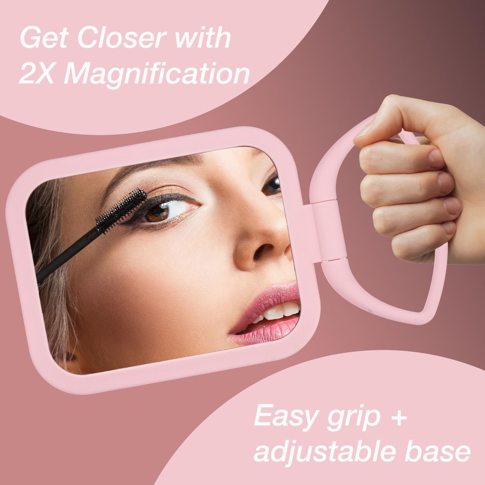 Expressions Premium Soft Touch Rotating Mirror with 1x/2x Magnification - Rec...