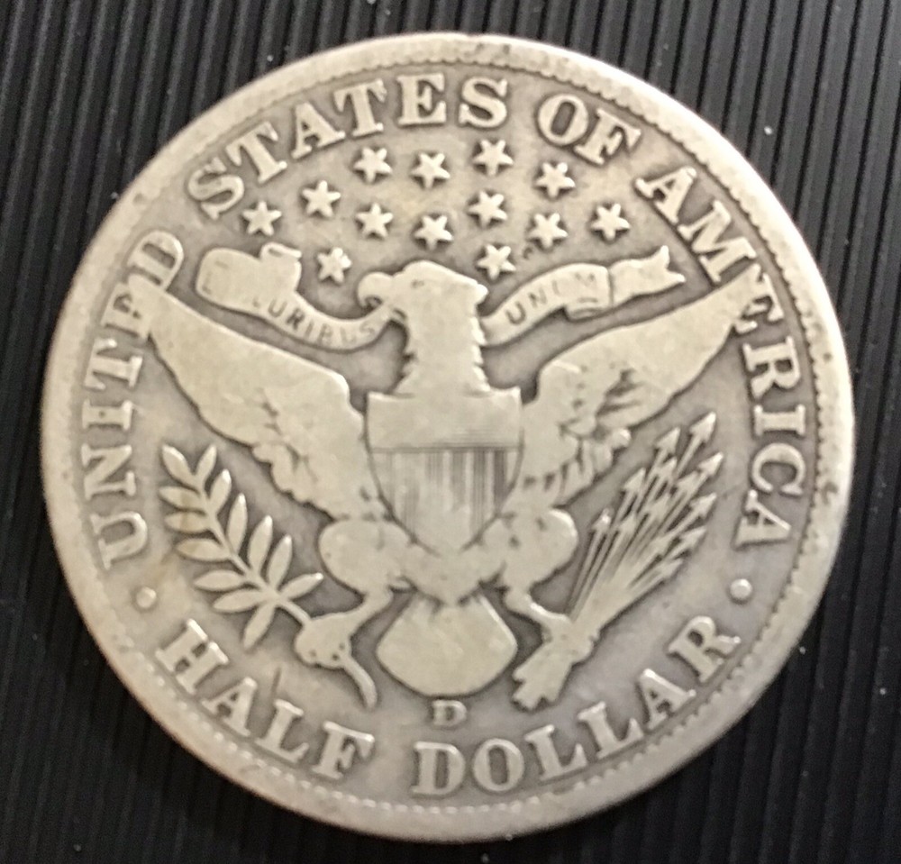 Barber Silver Half Dollar 1912-d