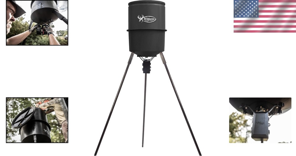 270 lb Deer Feeder with Digital Timer & 30-ft Radius - Quick Setup