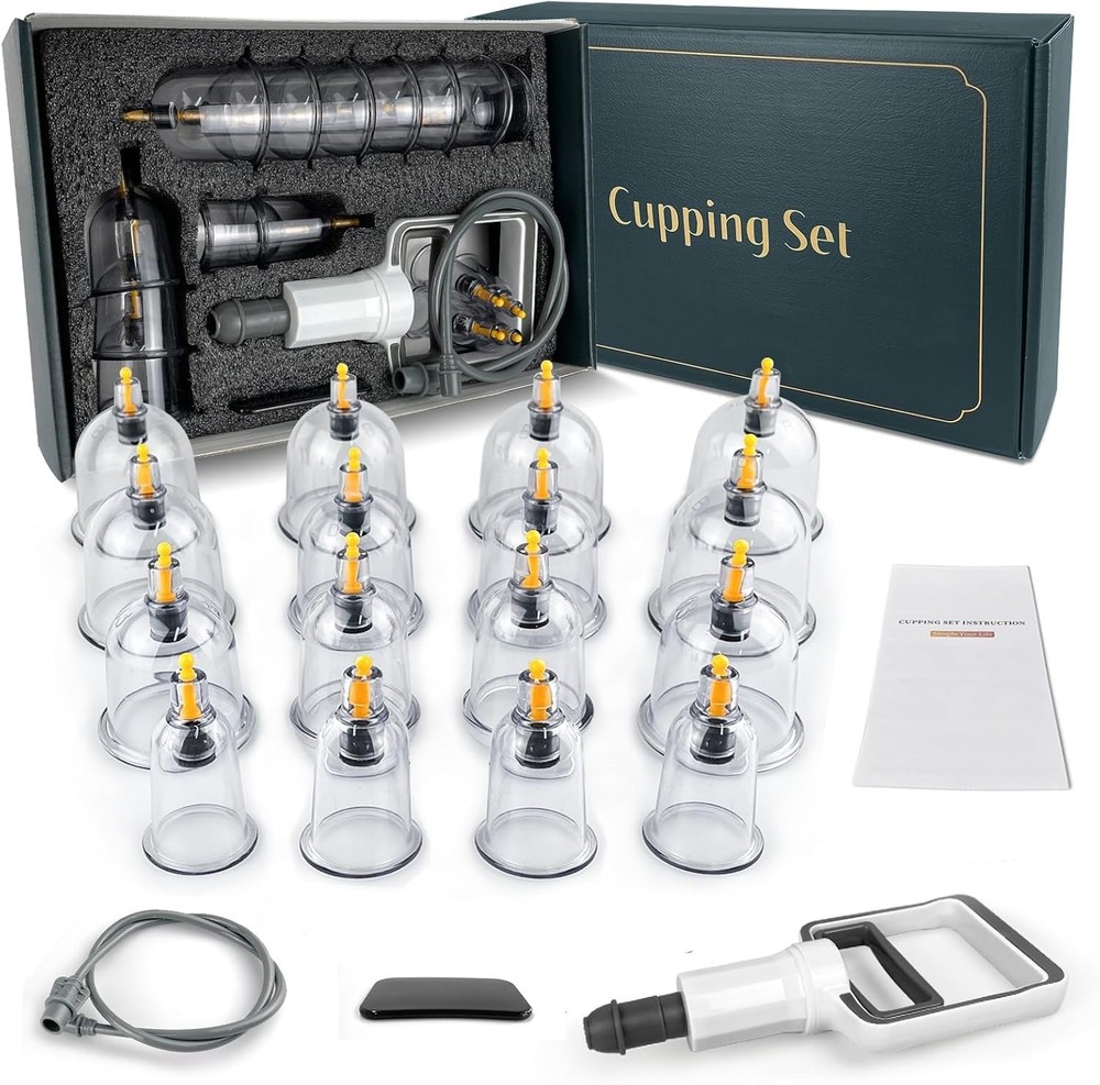 Cupping Kit for Massage Therapy - 16 Cups Professional Massage Cups Set .....