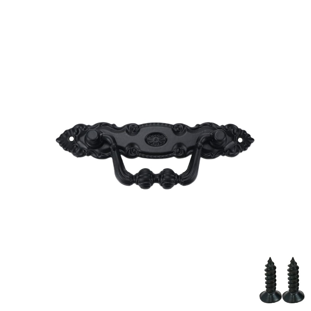 10pcs Antique Style Bail Handles Classical Black Decorative Drop Pulls for Do...