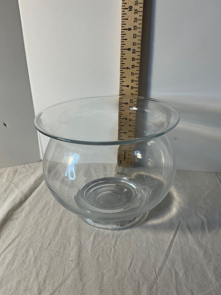 Footed Multi-Purpose Glass fishbowl design 6 1/2” diameter
