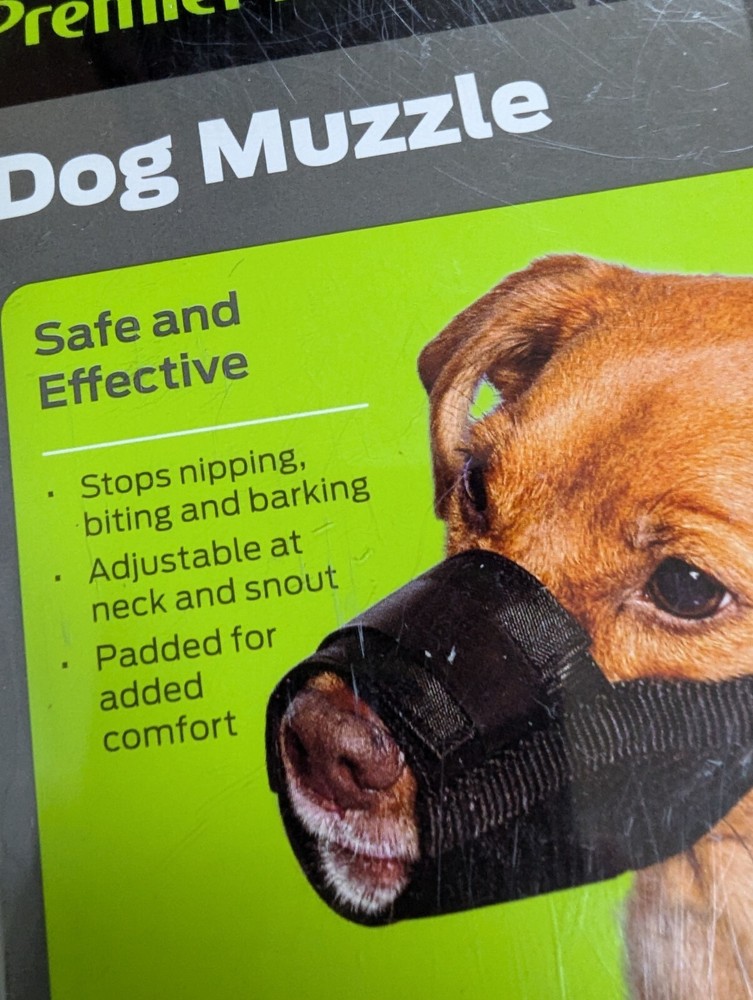 dog nylon muzzle size medium black