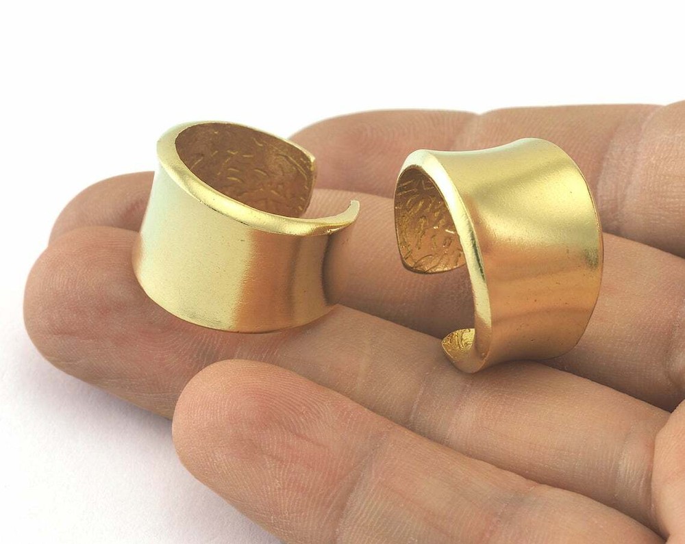 Adjustable Ring raw Brass (18.5mm 8.5US inner size - Adjustable ) Oz3454