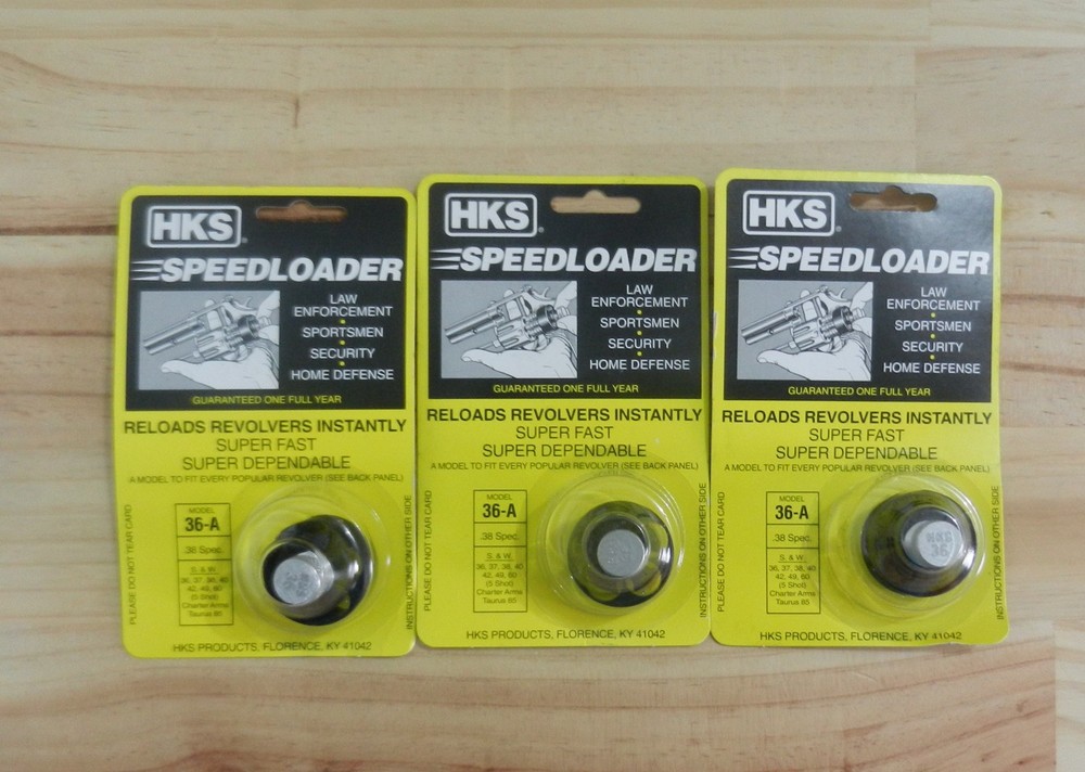 HKS Speedloader;  36-A;  5-Shot;  3 Pack; 38 Spec;  357 Mag;  Fast & Dependable