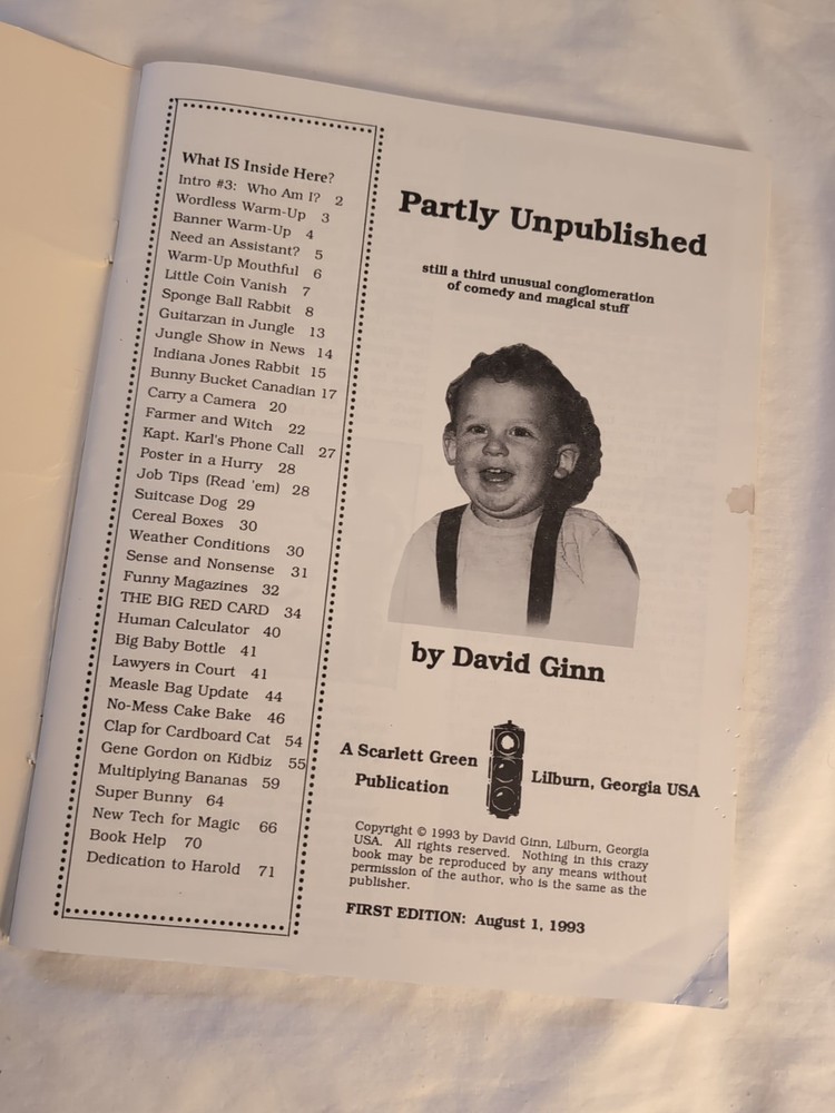 Partly Unpublished - Magic Book By David Ginn 1993