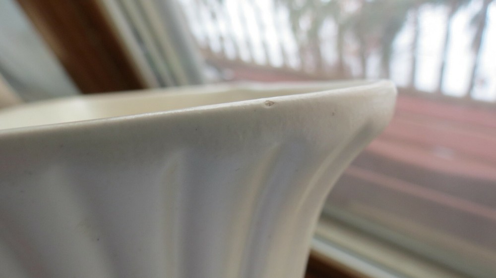 Haeger White Vintage rectangle planter ribs