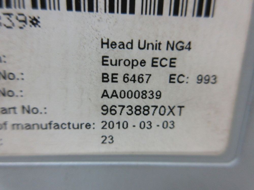Bluetooth DVD Code Pas Radio/Multimedia System