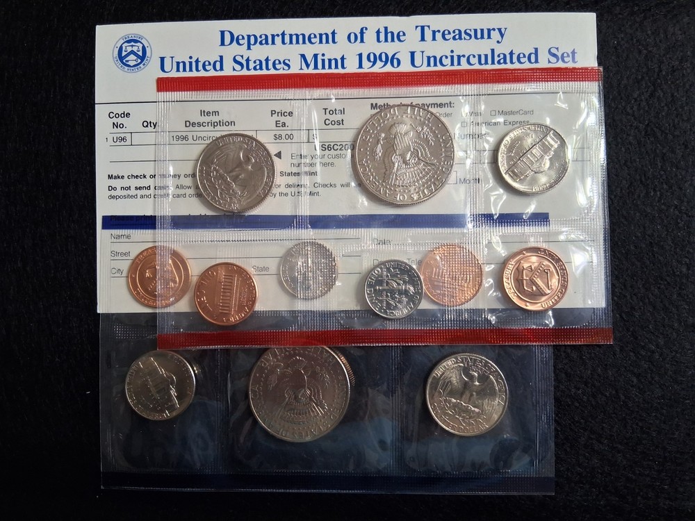 1996 US Mint Set P and D (with W Dime)