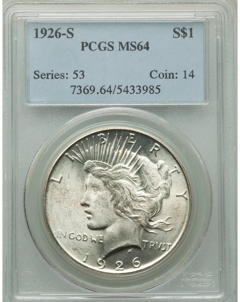 1926-S PEACE DOLLAR PCGS MS64
