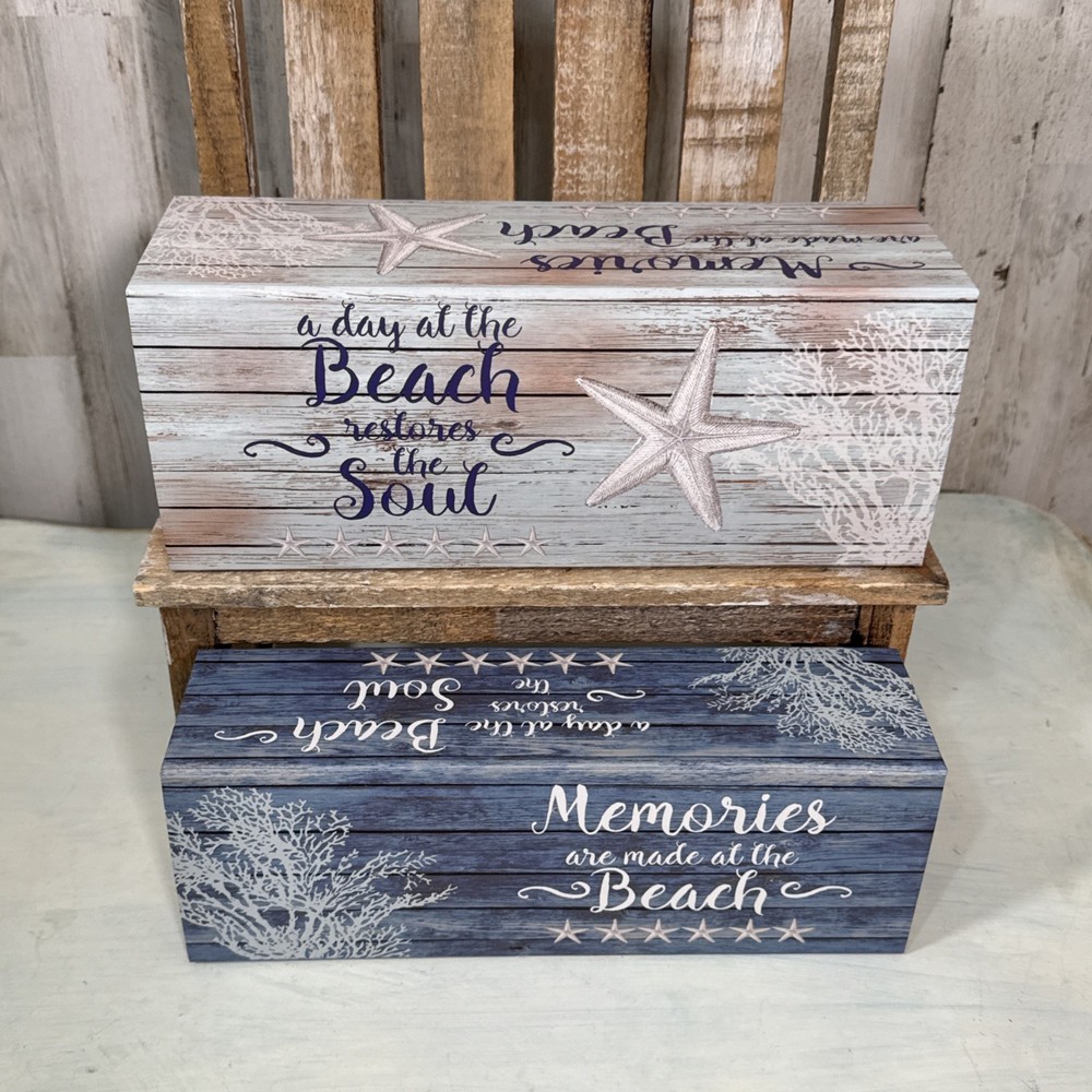 Beach Themed Nesting Decor Or Gift Boxes New