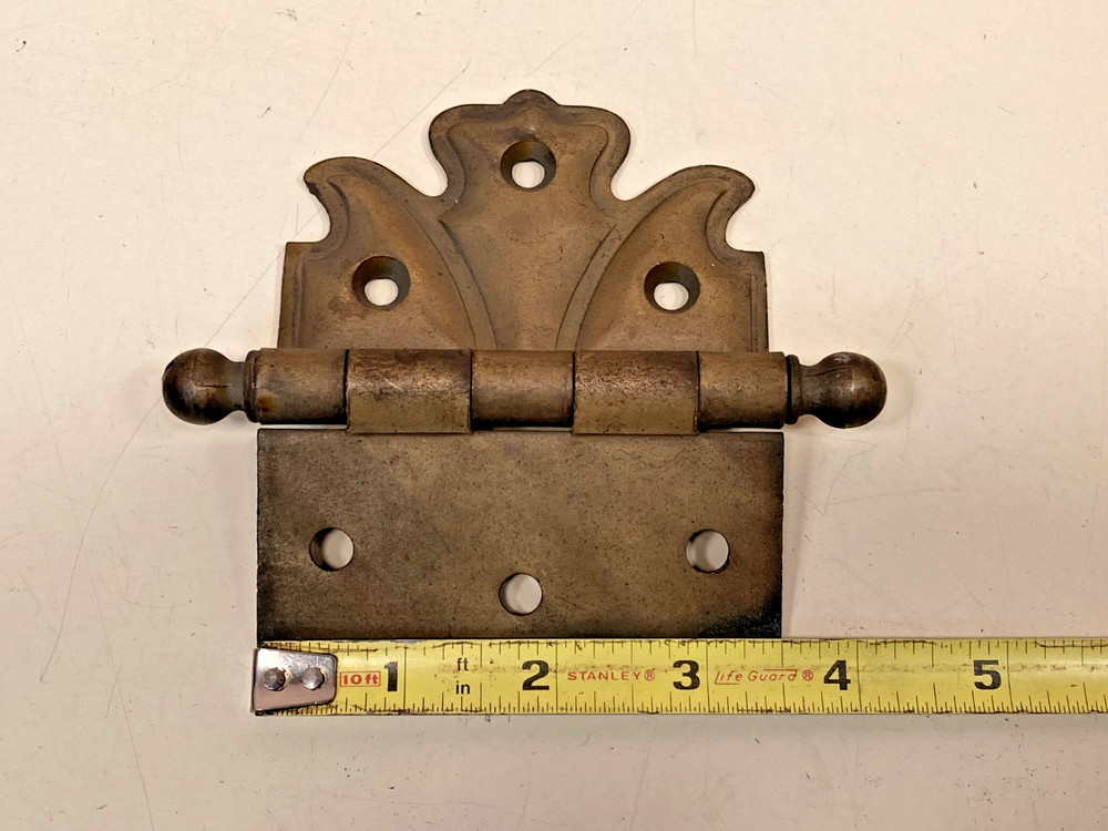 (3) Vintage brass-plated, offset butterfly hinges (3.5")