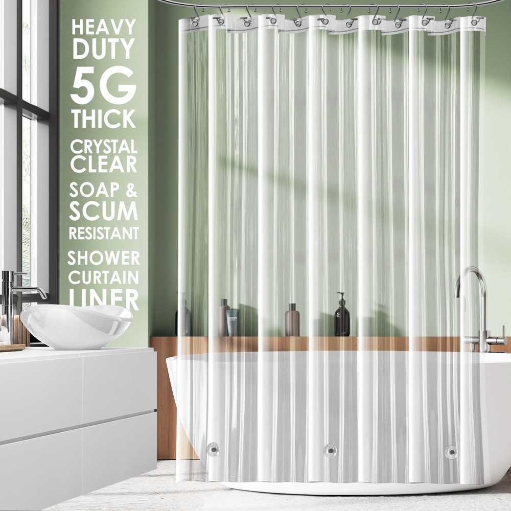 Heavy Duty Shower Curtain Liners, 100% Waterproof Durable Shower Curtains Liners