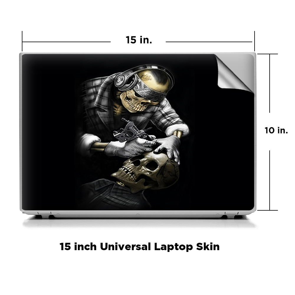 Universal Laptop Skins wrap for 15" - Skeleton tattooer