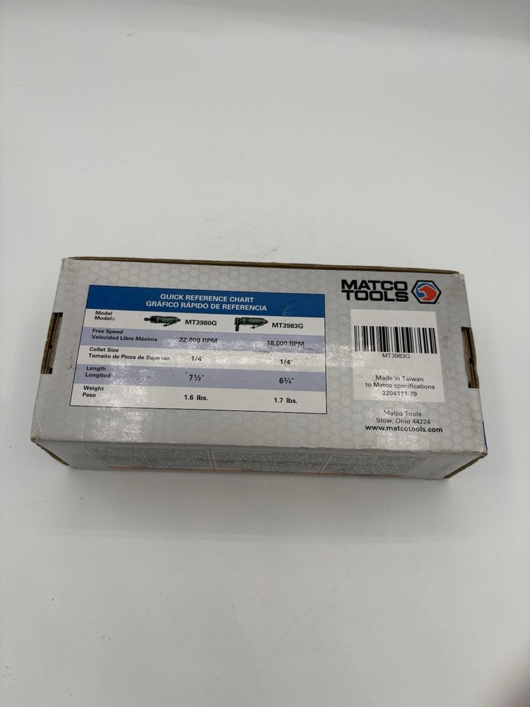 Matco Tools 0.5 HP Angle Die Grinder MT3983G