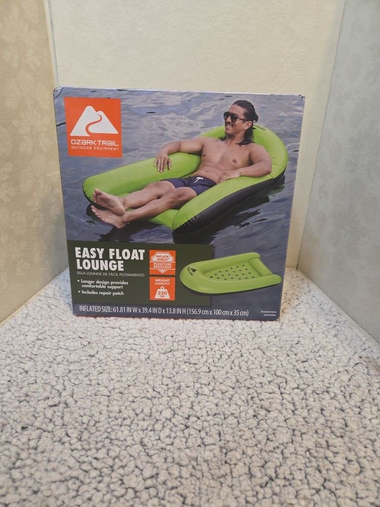 Ozark Trail Easy Float Inflatable Pool Lounge Adult 62" Long Includes Patch