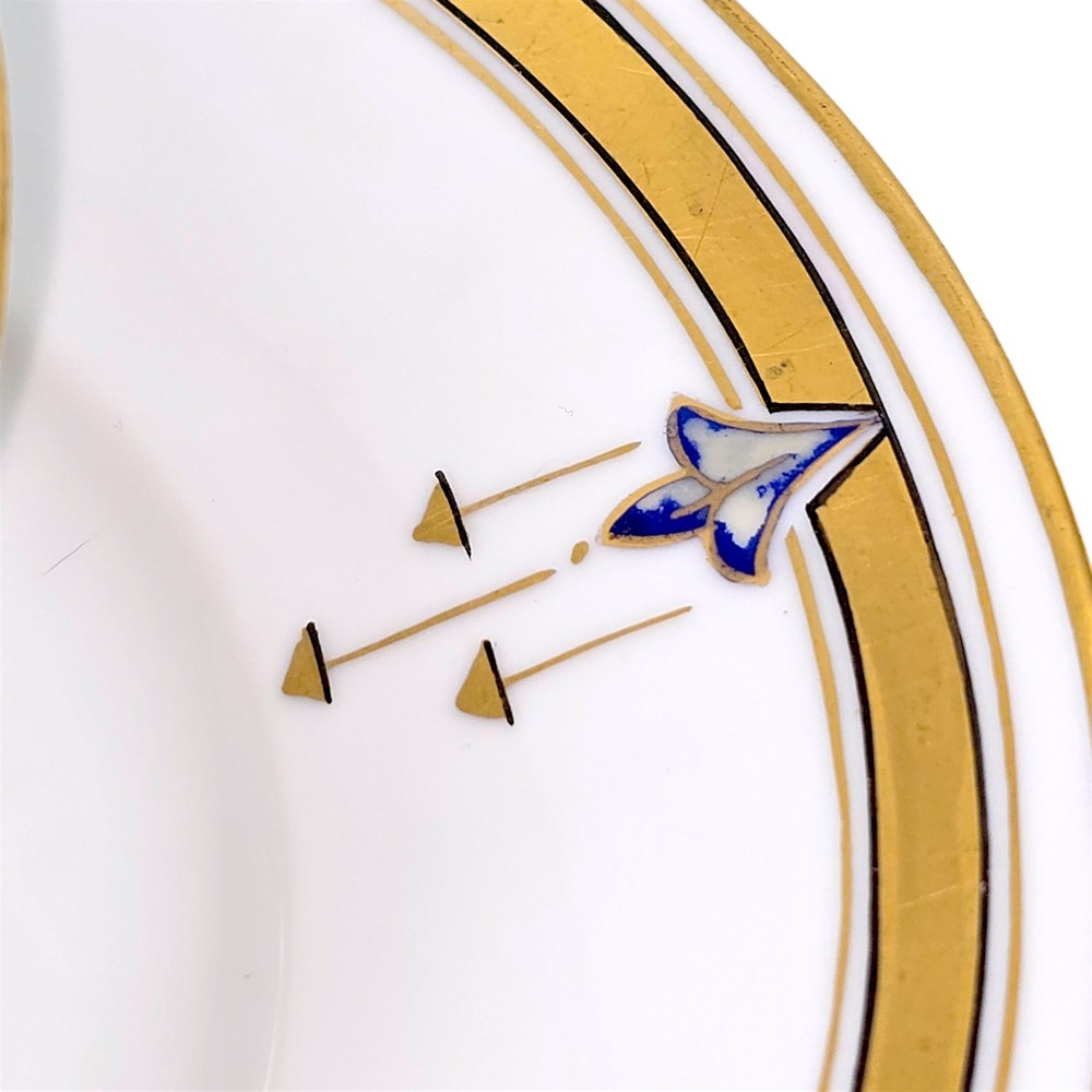 HUTSCHENREUTHER 60+ PIECE DISH SET WITH HAND PAINTED ART DECO PATTERN