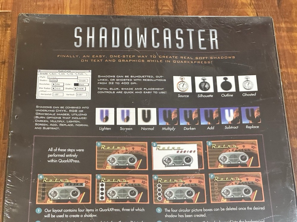 Shadowcaster 1998 Windows Text Graphics Shadow QuarkXpress Software New & Sealed