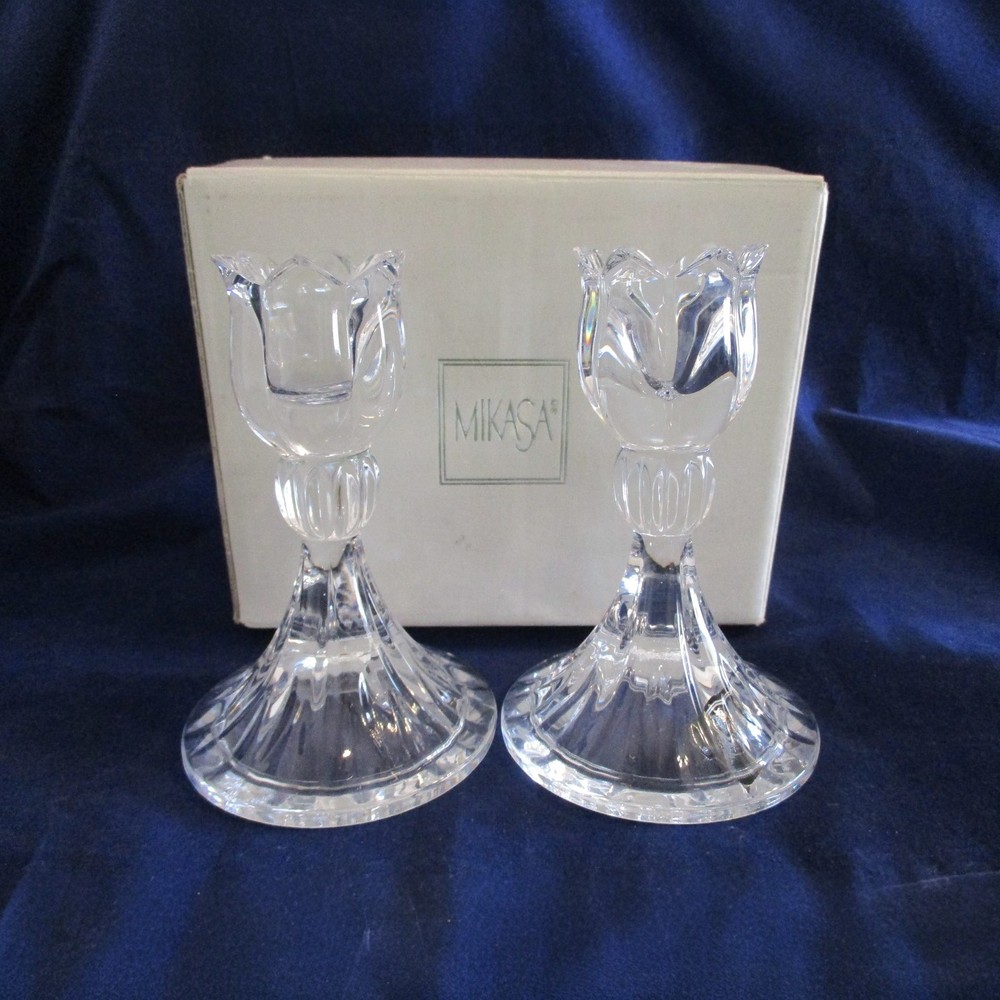 Mikasa Spring Ritual Crystal Candle Holders in Original Box
