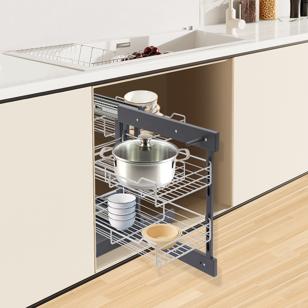 Pull-out Cupboard Organizer Pantry Shelves Kitchen Storage Shelf Holding Rack