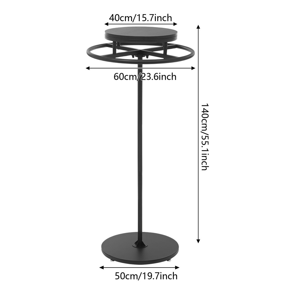 Black Modern Round Clothing Rack Clothes Display Rack Rotatable Garment Rack