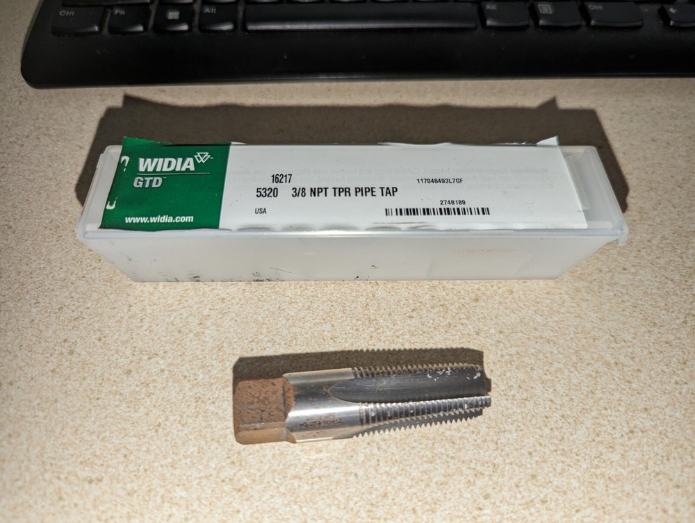 Widia 16217 Pipe Tap, 3/8"-18, Taper